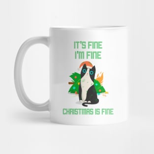 It's Fine I'm Fine Christmas Is Fine Overwhelmed Cat Mug